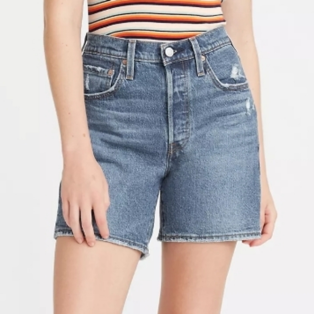 Levi's Women's Light Blue High-Rise Denim Shorts